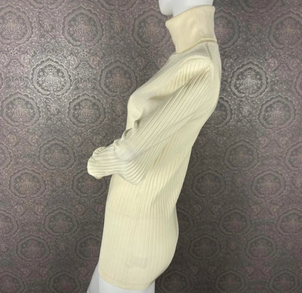 Joseph cream shiny knit turtleneck sweater - view 2