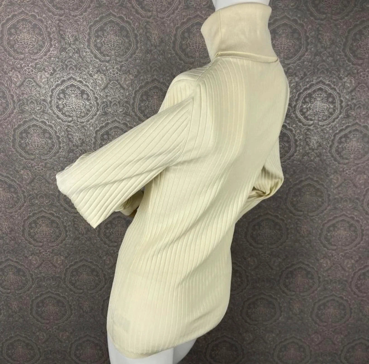 Joseph cream shiny knit turtleneck sweater - view 3