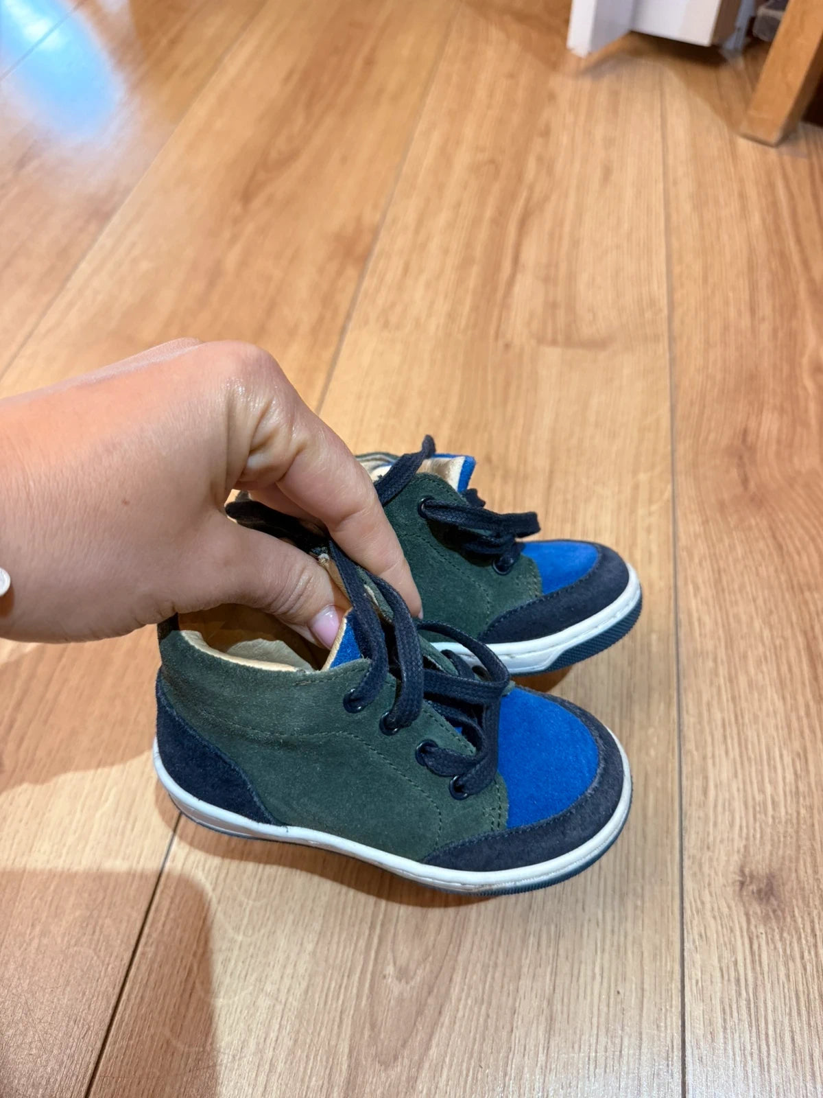 Jacadi green blue suede sneakers