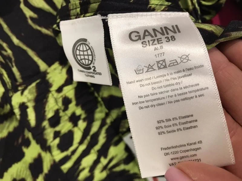 Ganni zebra silk long skirt - view 5