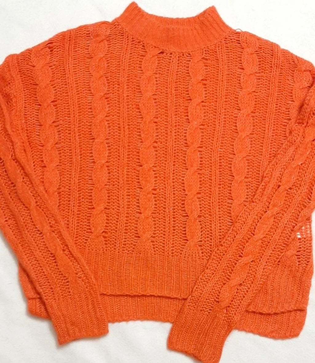 ME+EM orange cashmere silk sweater