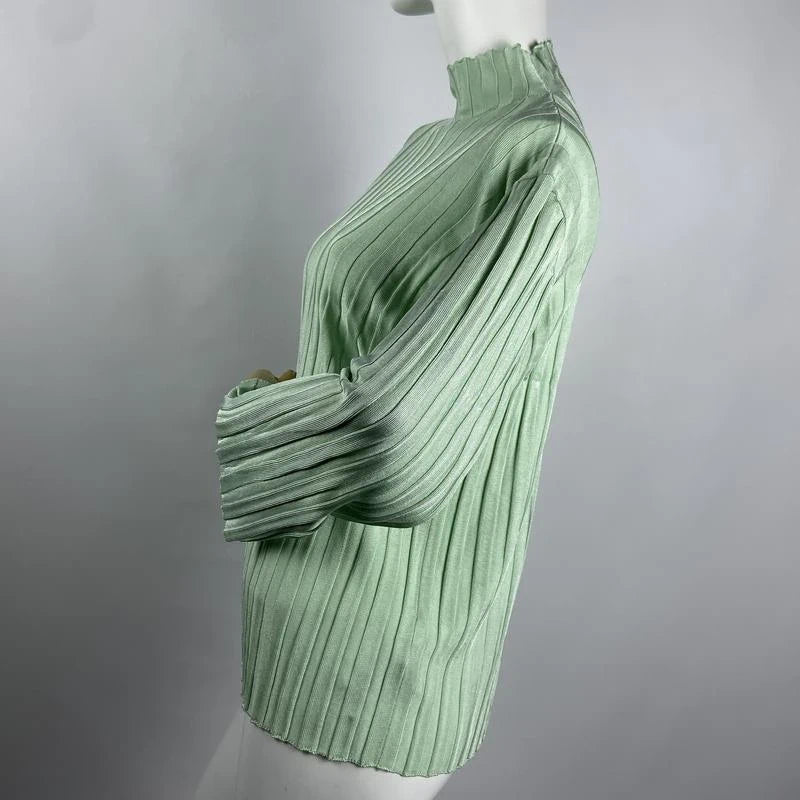 Jil Sander viscose turtleneck top longsleeve blouse - view 2