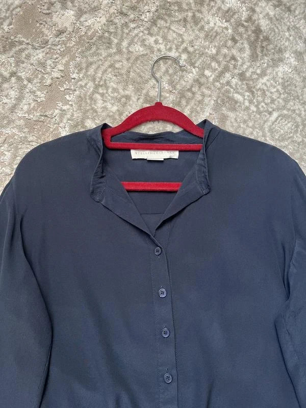 Stella McCartney navy blue silk shirt blouse - view 4