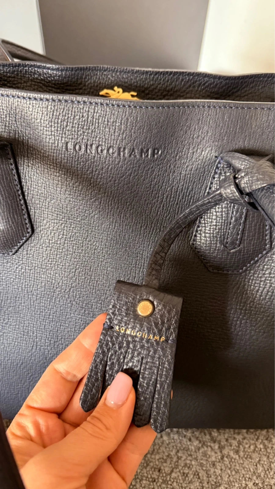 Longchamp Penelope navy blue leather big bag - view 3