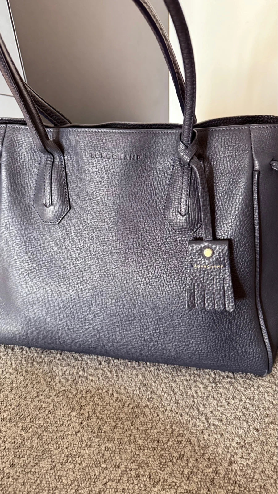 Longchamp Penelope navy blue leather big bag - view 2