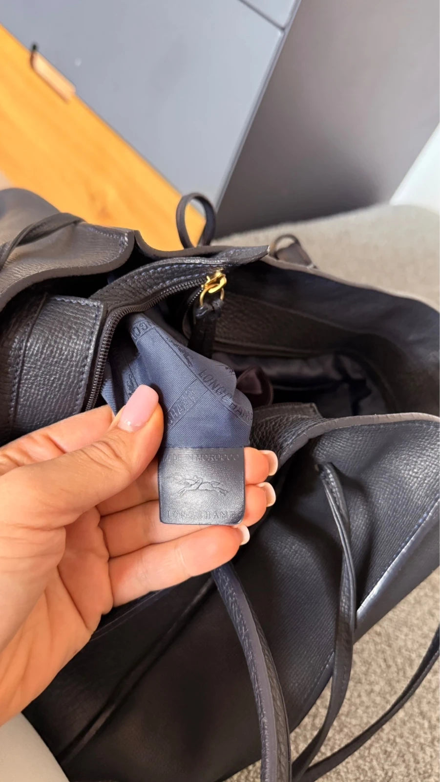 Longchamp Penelope navy blue leather big bag - view 12