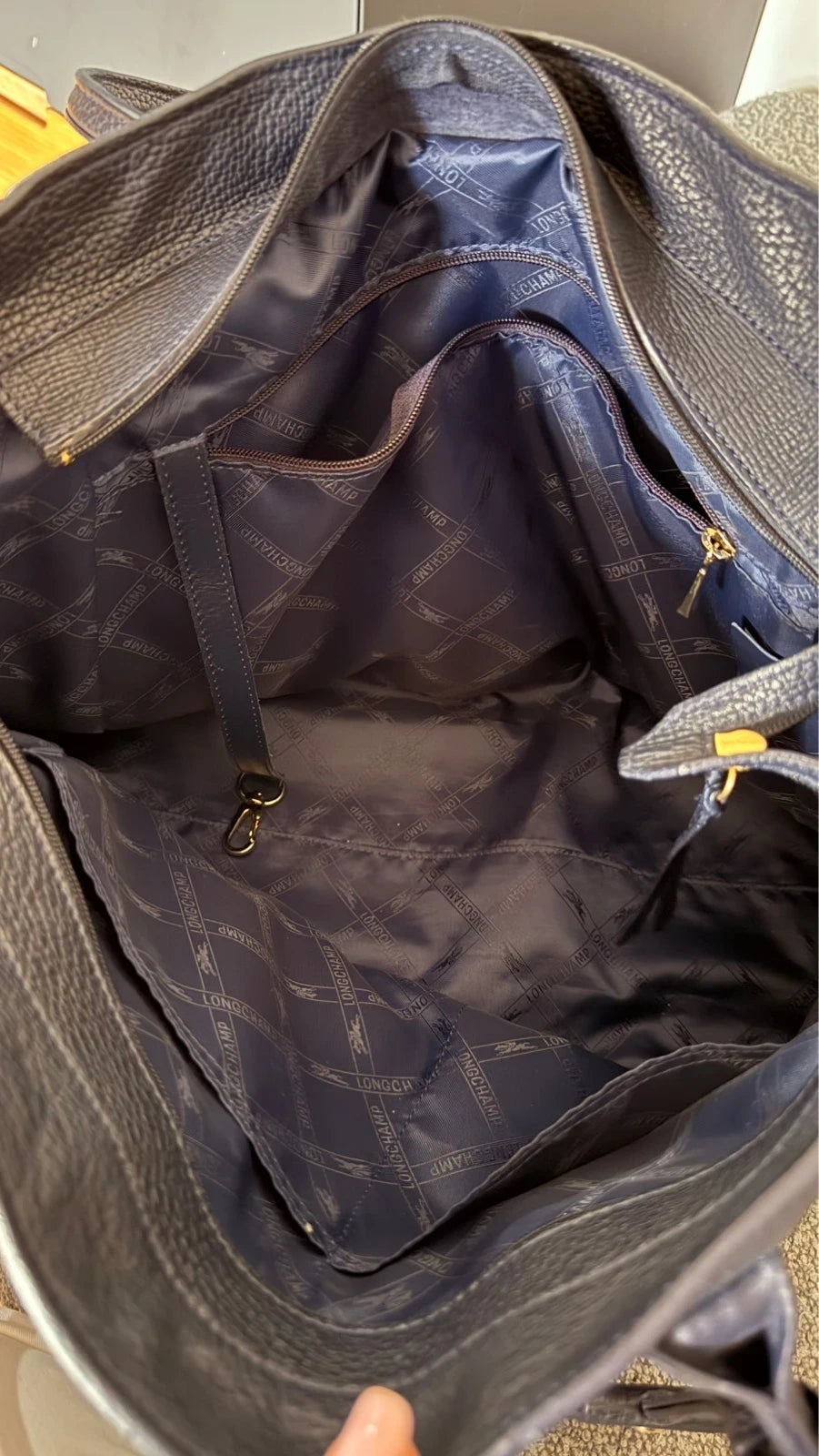 Longchamp Penelope navy blue leather big bag - view 10