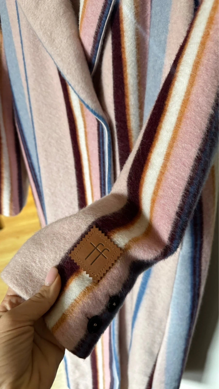 Forte Forte new wool striped colourful long coat - view 4