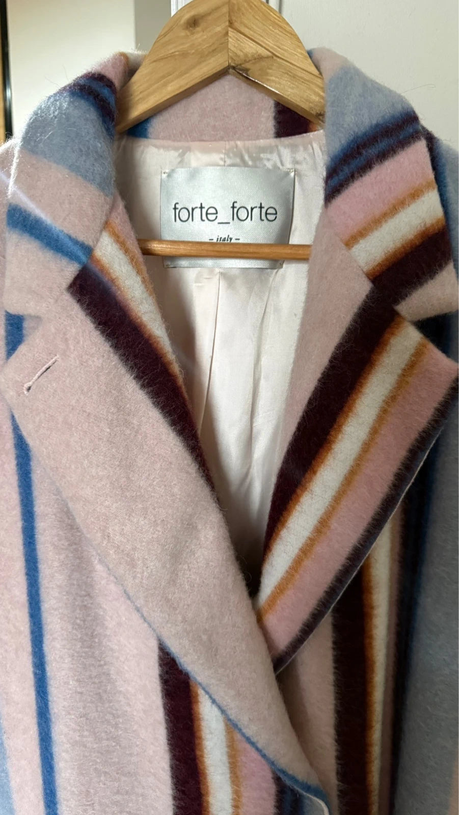 Forte Forte new wool striped colourful long coat - view 2