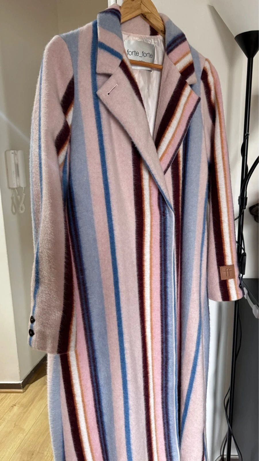 Forte Forte new wool striped colourful long coat - view 3