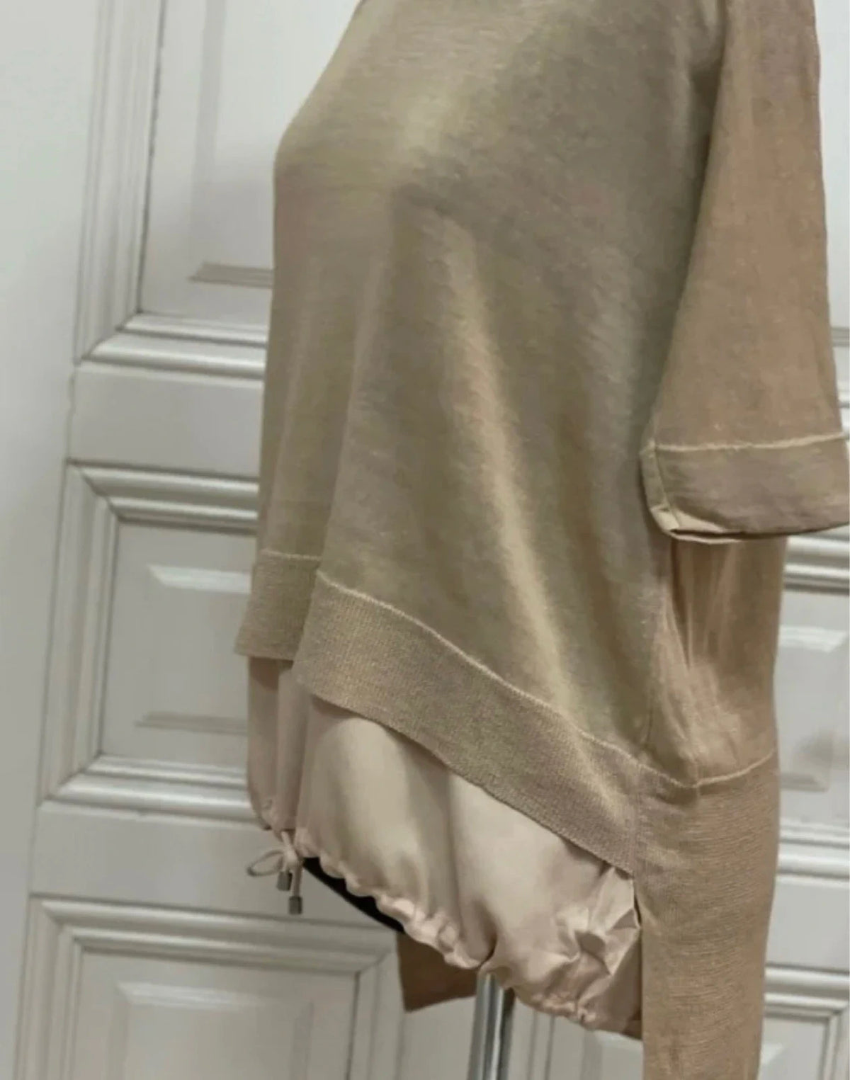 Fabiana Filippi beige silk linen top t-shirt - view 2