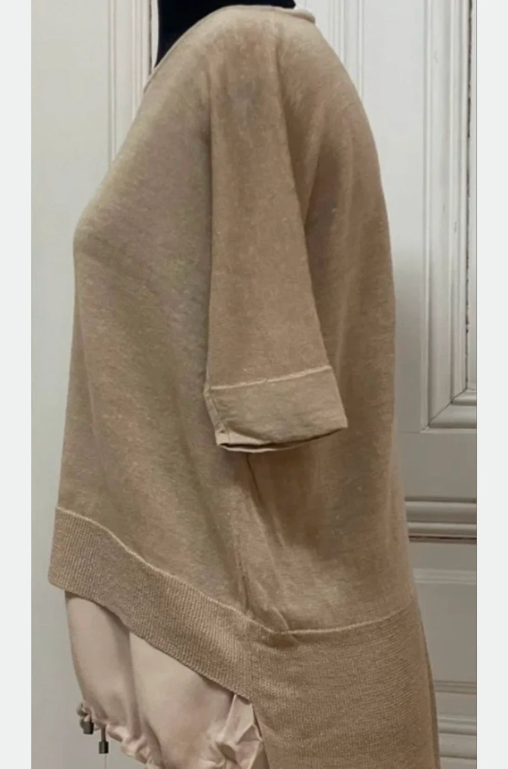 Fabiana Filippi beige silk linen top t-shirt - view 5