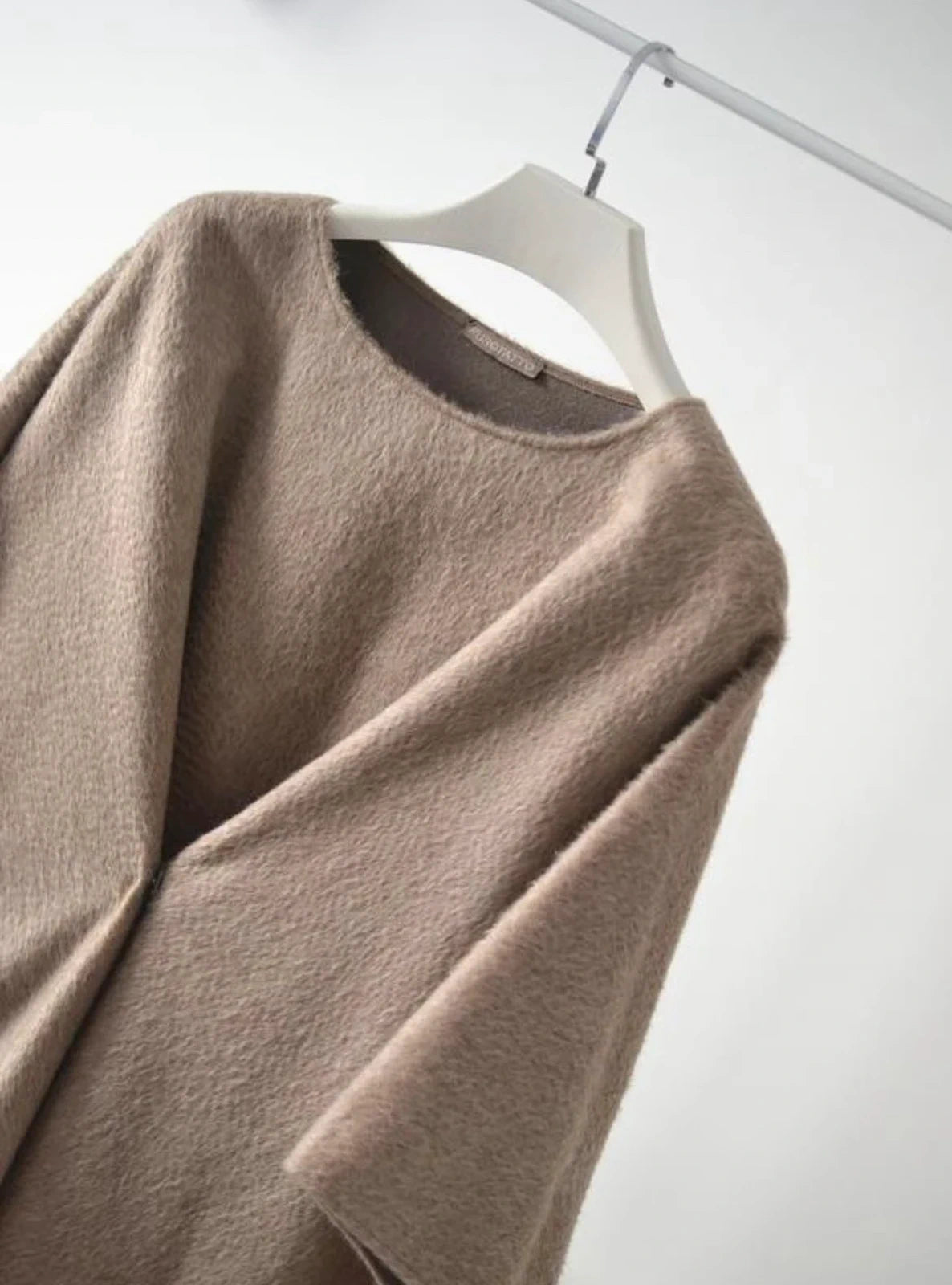 Purotatto beige alpaca wool poncho jacket - view 3