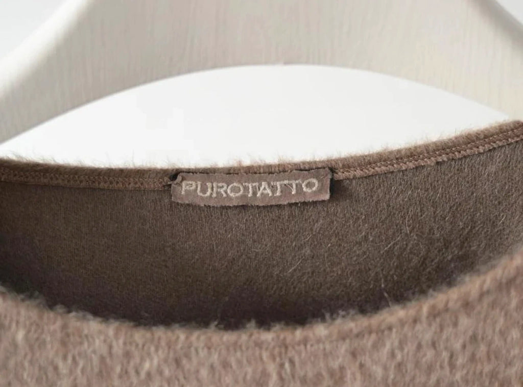 Purotatto beige alpaca wool poncho jacket - view 6