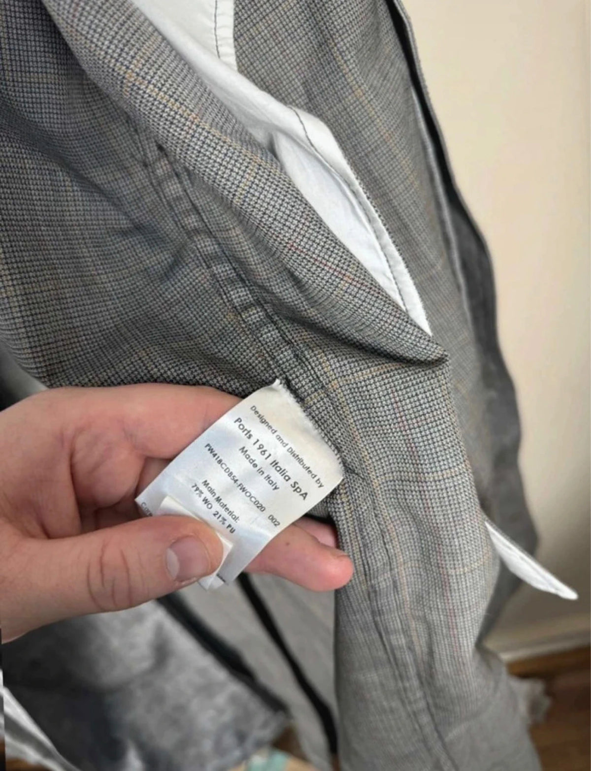 Ports 1961 grey wool long belted trench coat - view 7