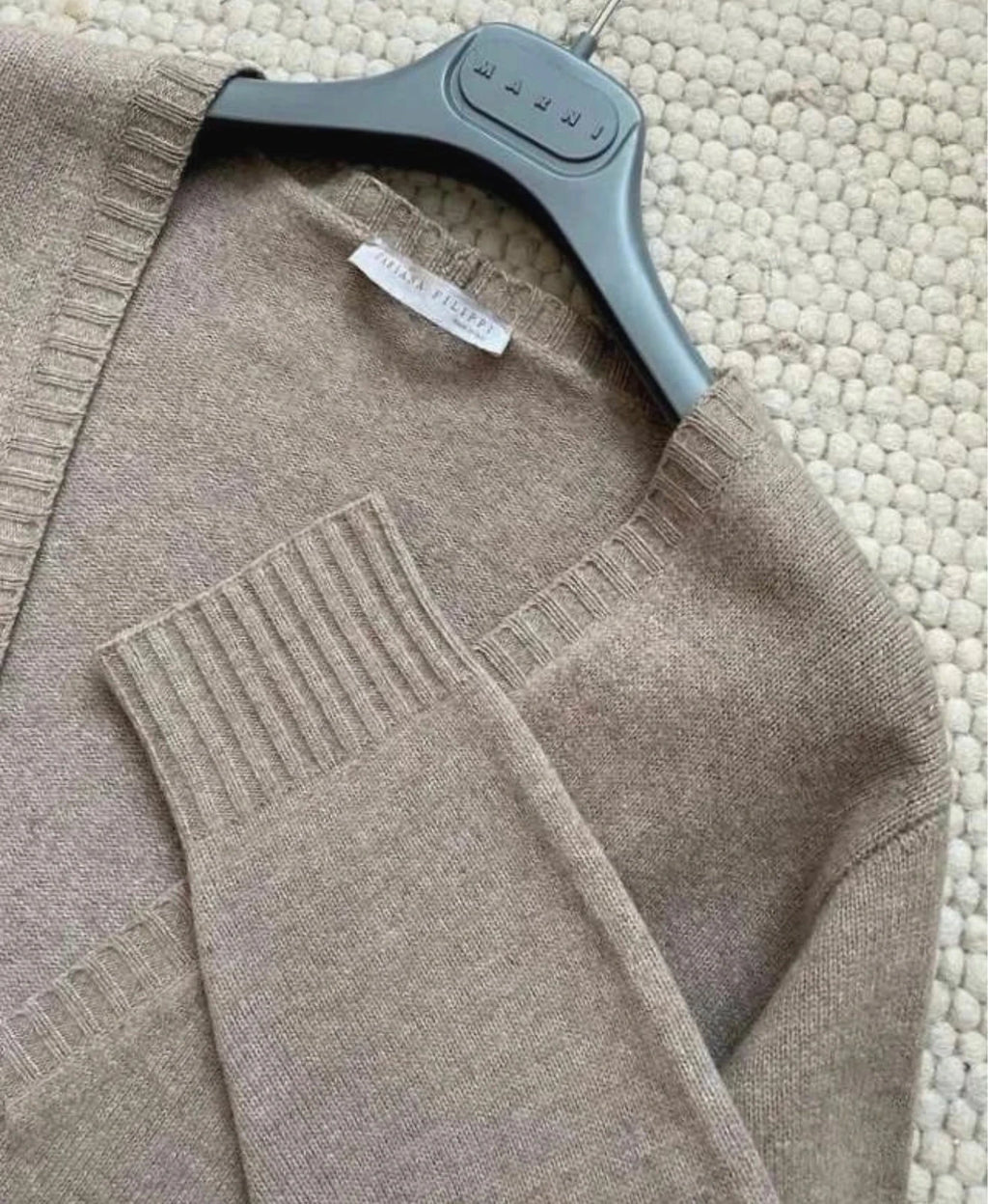 Fabiana Filippi beige wool silk cashmere blend cardigan - view 7