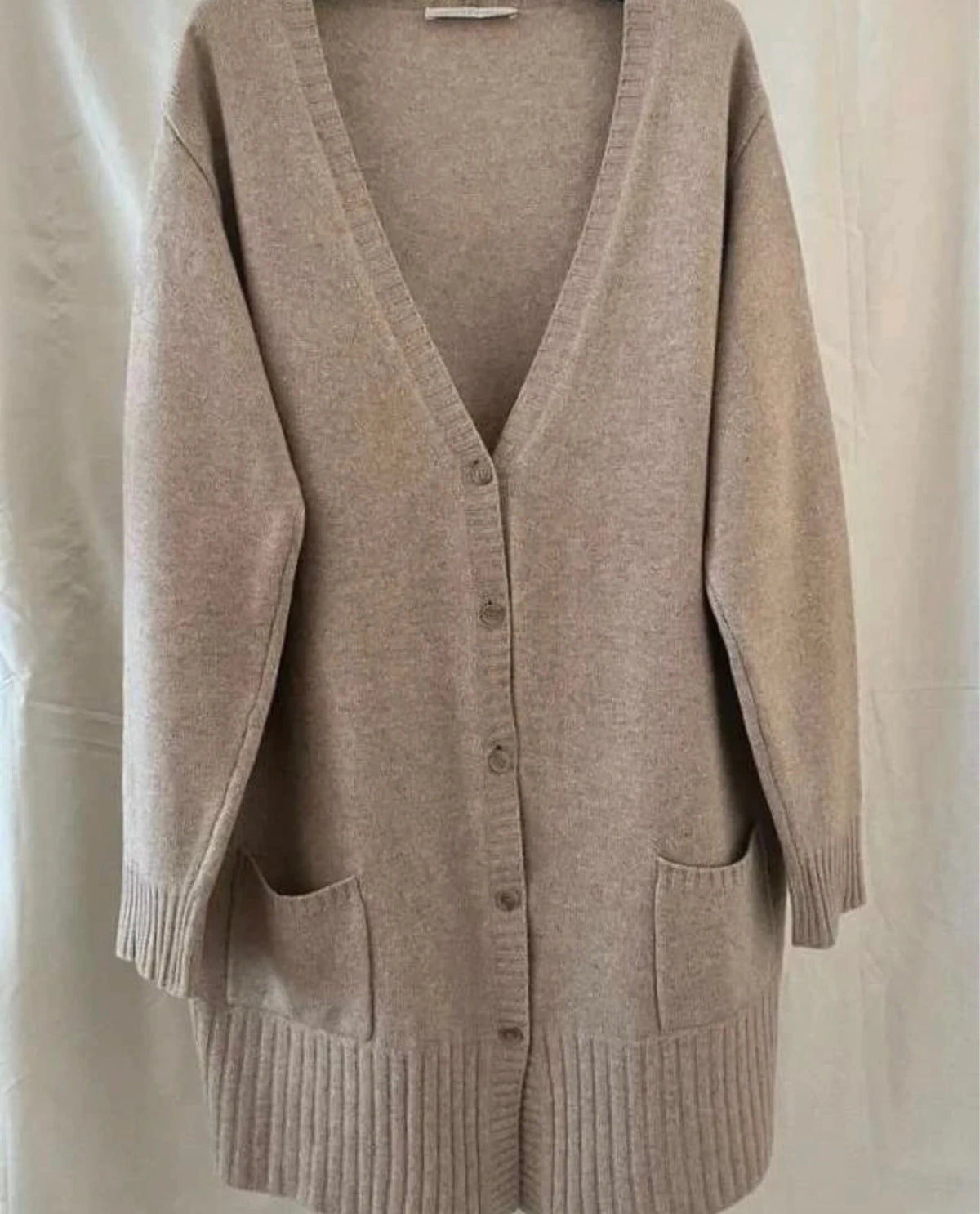 Fabiana Filippi beige wool silk cashmere blend cardigan