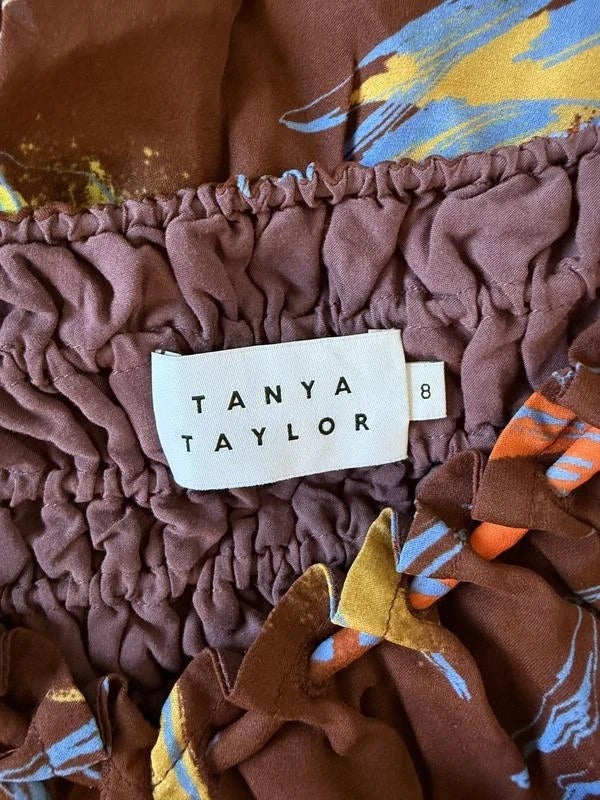 Tanya Taylor brown silk viscose long dress - view 4