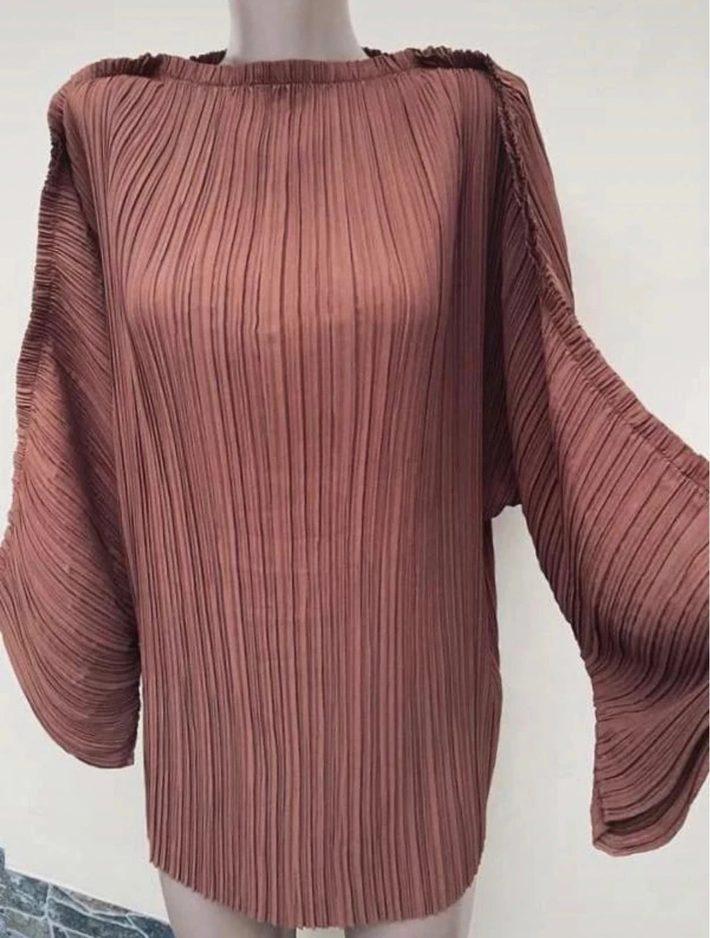 By Malene Birger brown pleated blouse