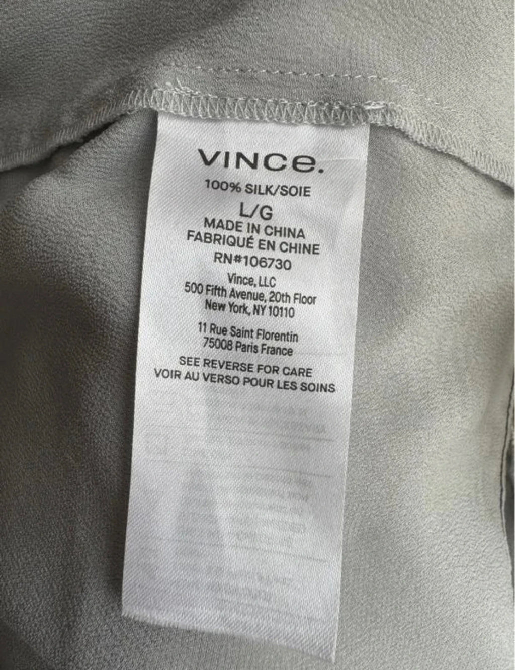 Vince grey silver silk polo shirt - view 6