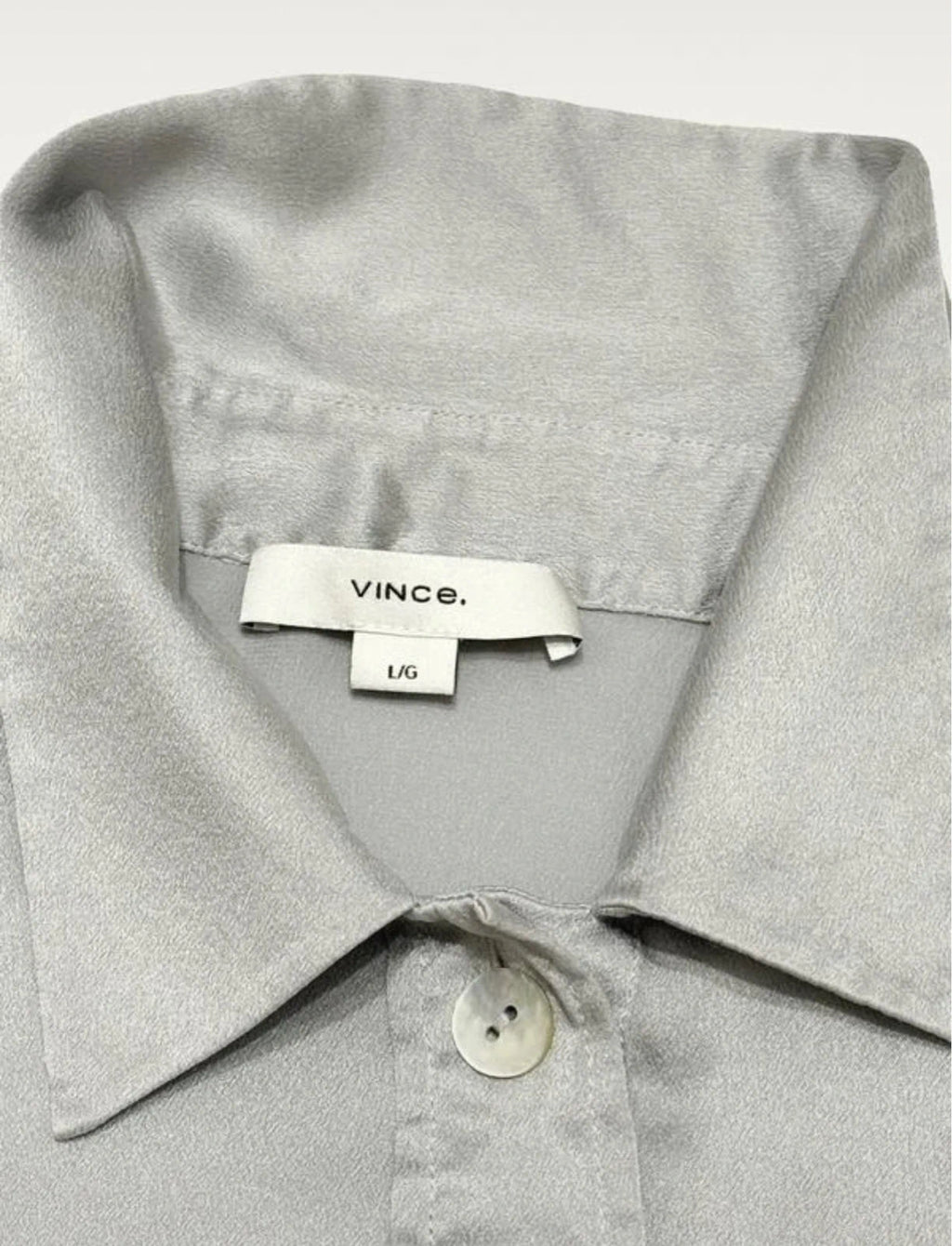 Vince grey silver silk polo shirt - view 5