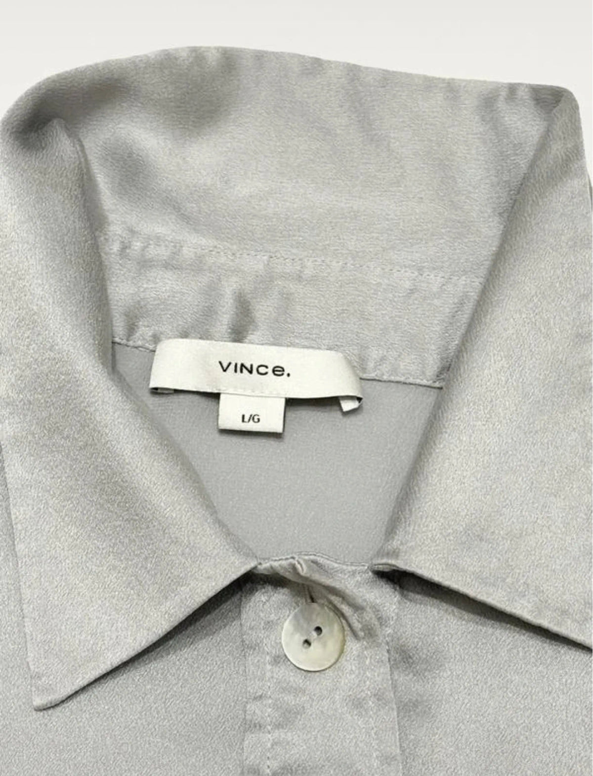 Vince grey silver silk polo shirt - view 5