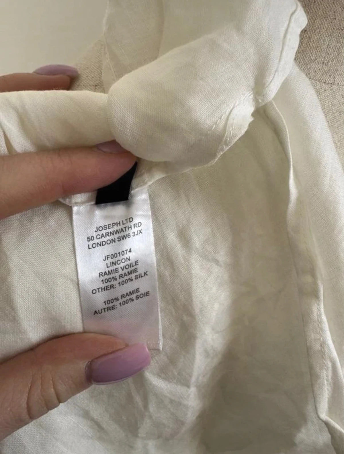 Joseph lincon ramie voile white ramie silk blouse shirt - view 3