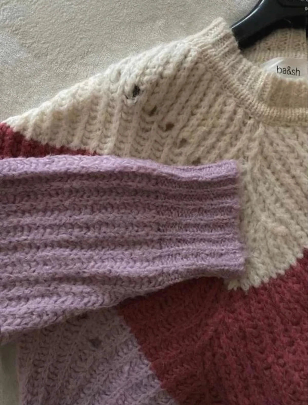Ba&sh alpaca colour block sweater jumper - view 7