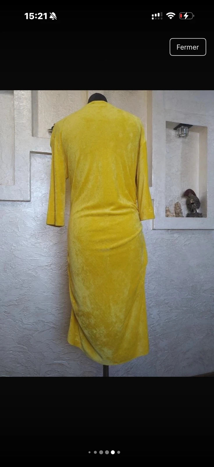 By Malene Birger yellow velour dress - view 8