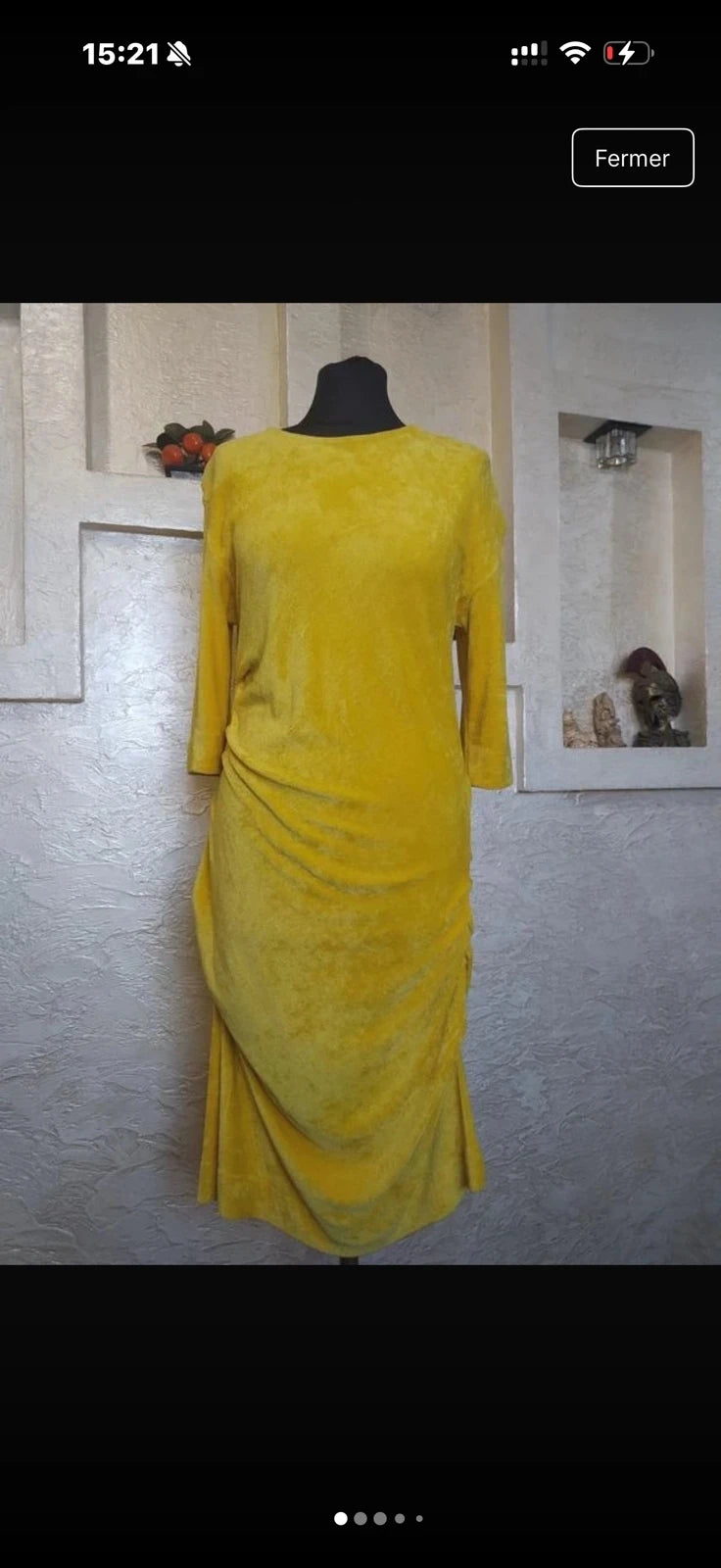 By Malene Birger yellow velour dress