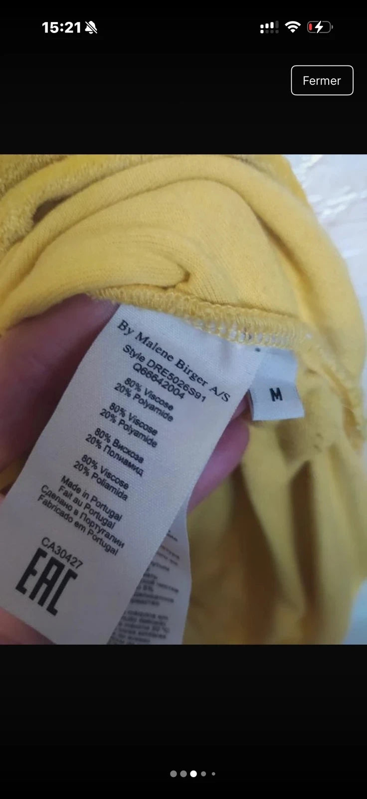 By Malene Birger yellow velour dress - view 3
