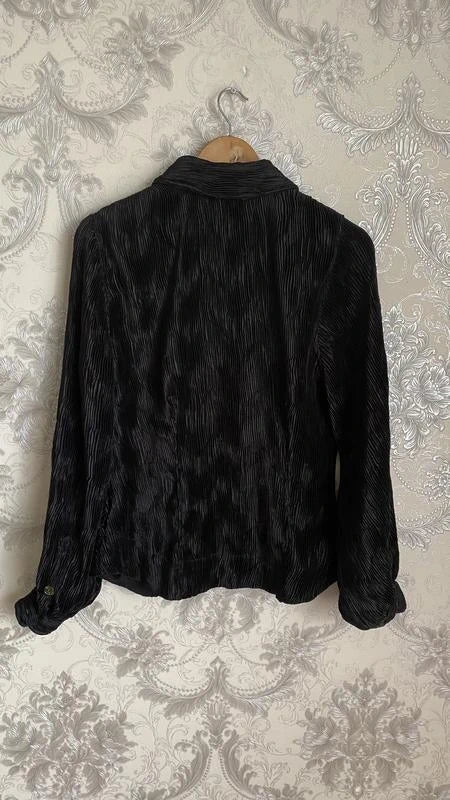 Ganni black pleated shirt blouse - view 3