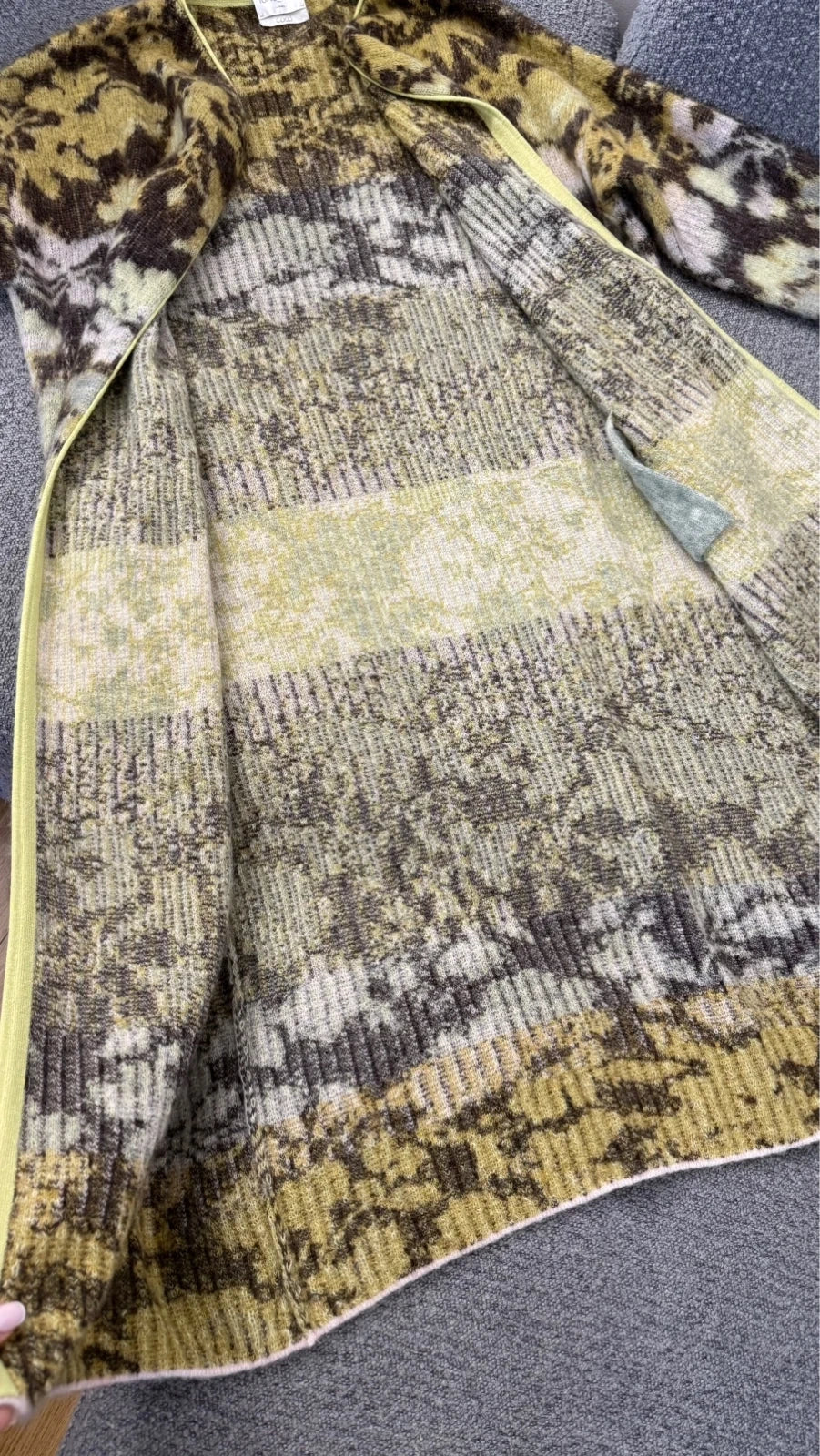 Forte Forte jacquard bloom mist alpaca wool long cardigan - view 7