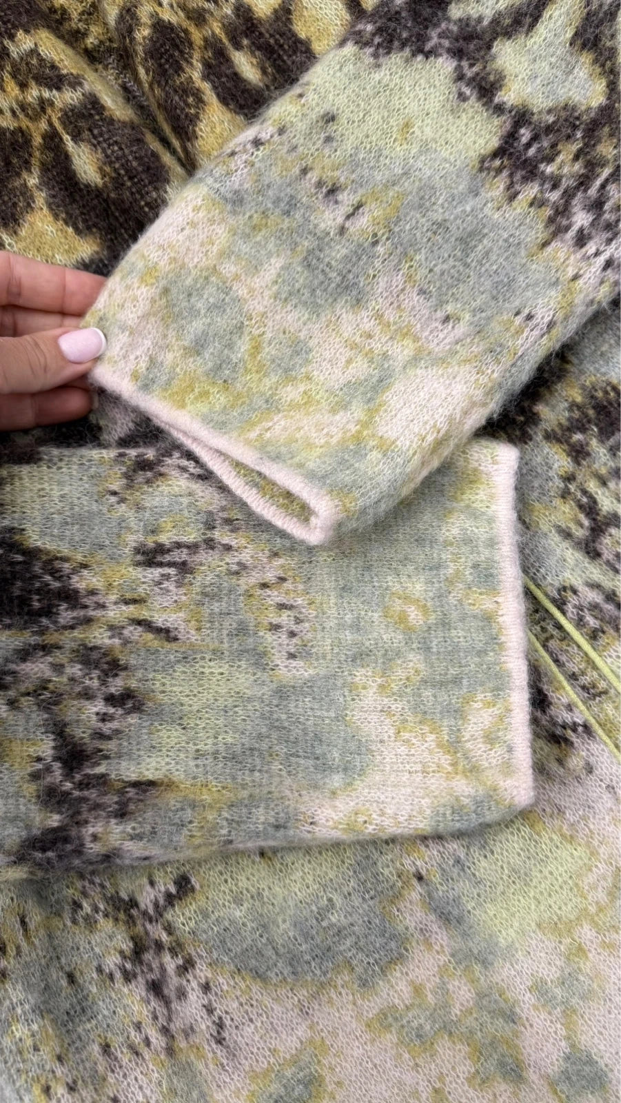 Forte Forte jacquard bloom mist alpaca wool long cardigan - view 4