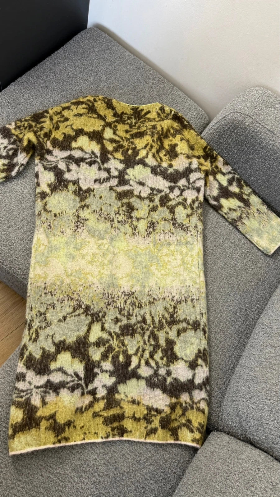 Forte Forte jacquard bloom mist alpaca wool long cardigan - view 11