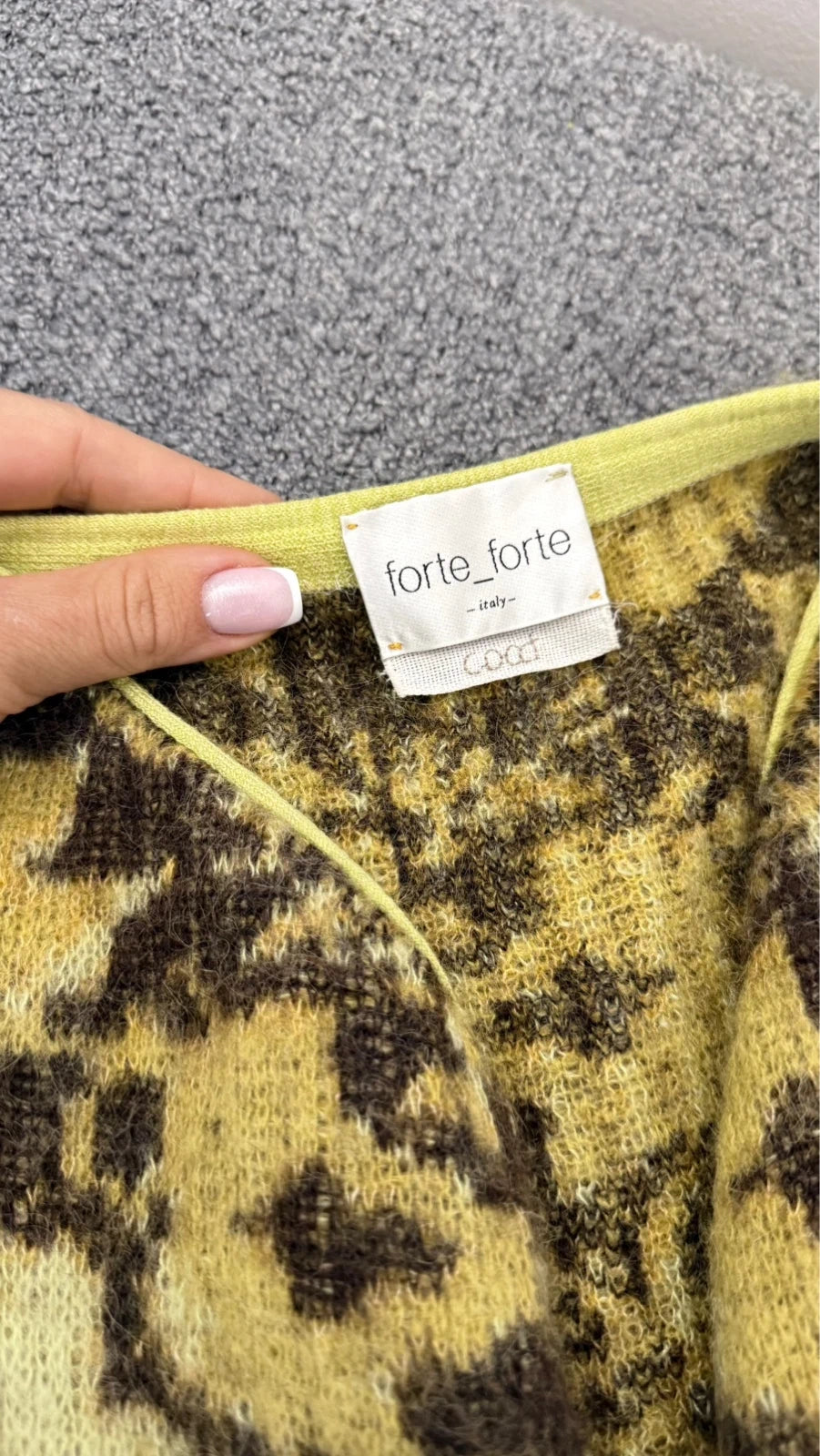 Forte Forte jacquard bloom mist alpaca wool long cardigan - view 2