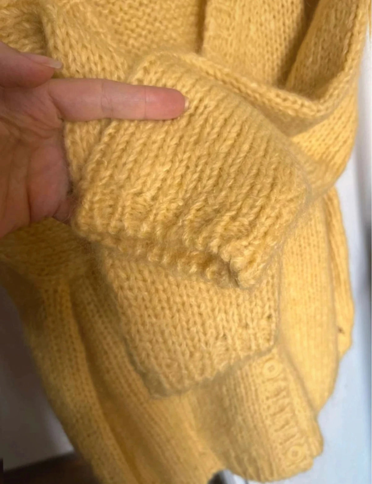 Des Petits Hauts yellow kid mohair silk wool blend cardigan - view 5