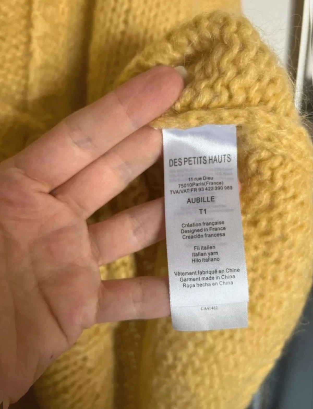 Des Petits Hauts yellow kid mohair silk wool blend cardigan - view 8