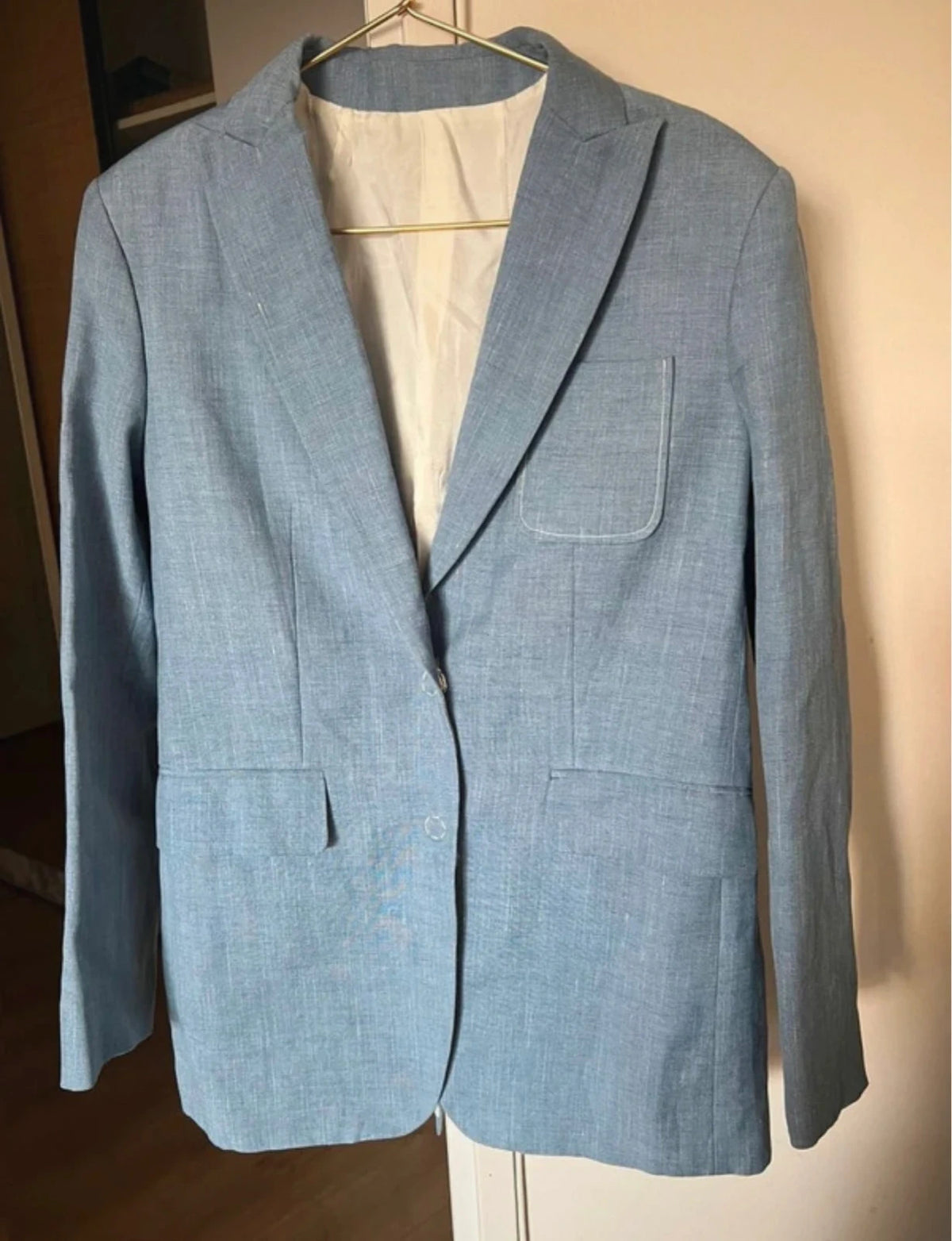 Joseph Hesston linen silk tailoring blue blazer jacket