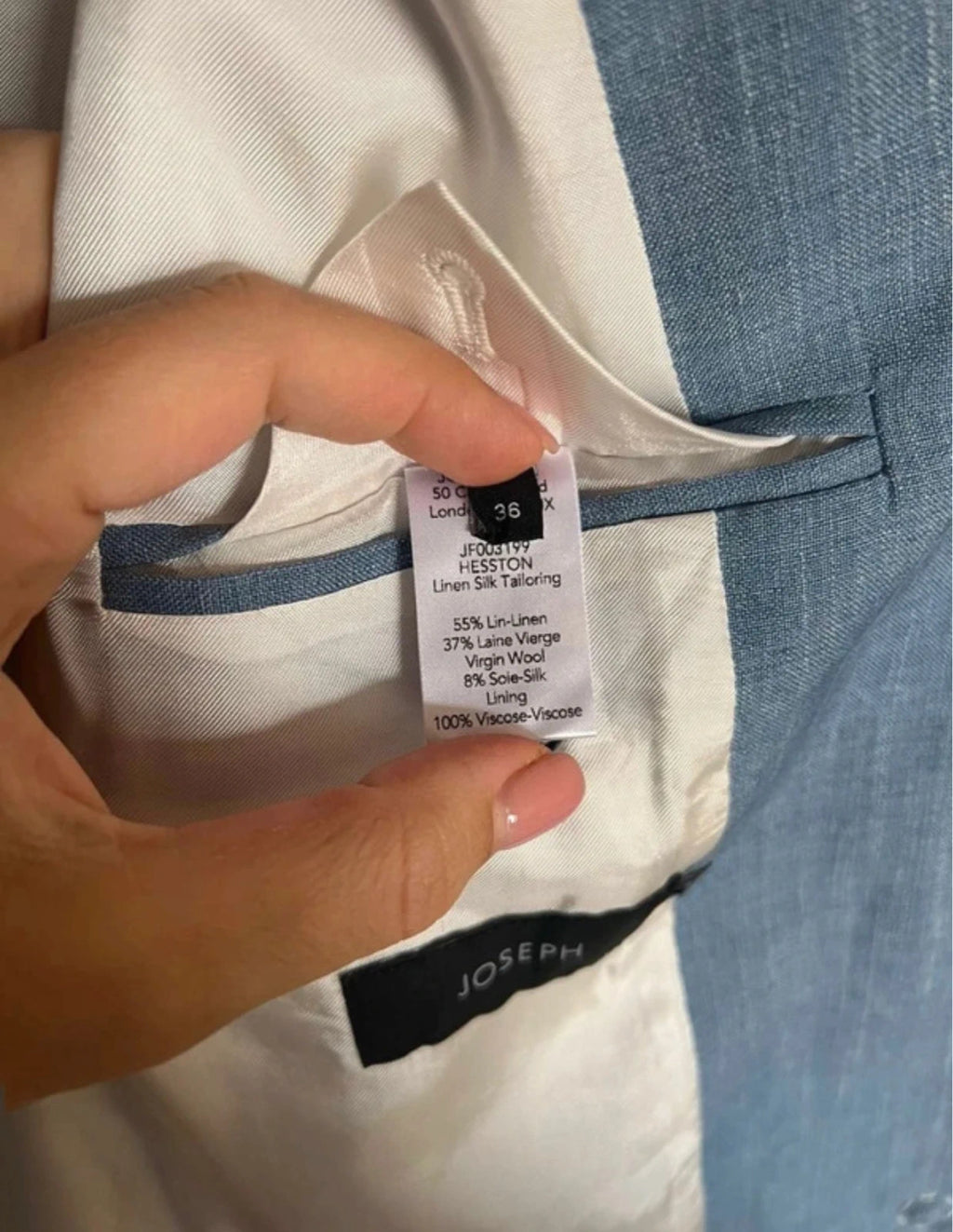 Joseph Hesston linen silk tailoring blue blazer jacket - view 10