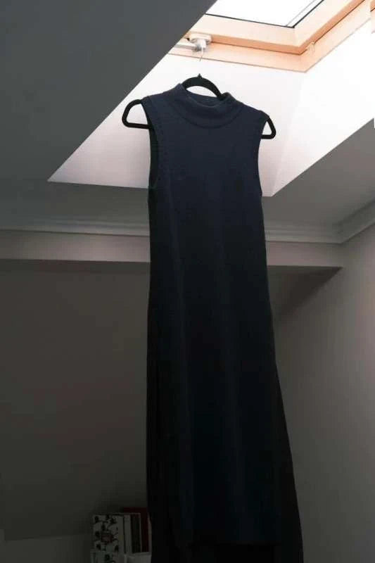 Joseph Joy navy wool cashmere silk long dress