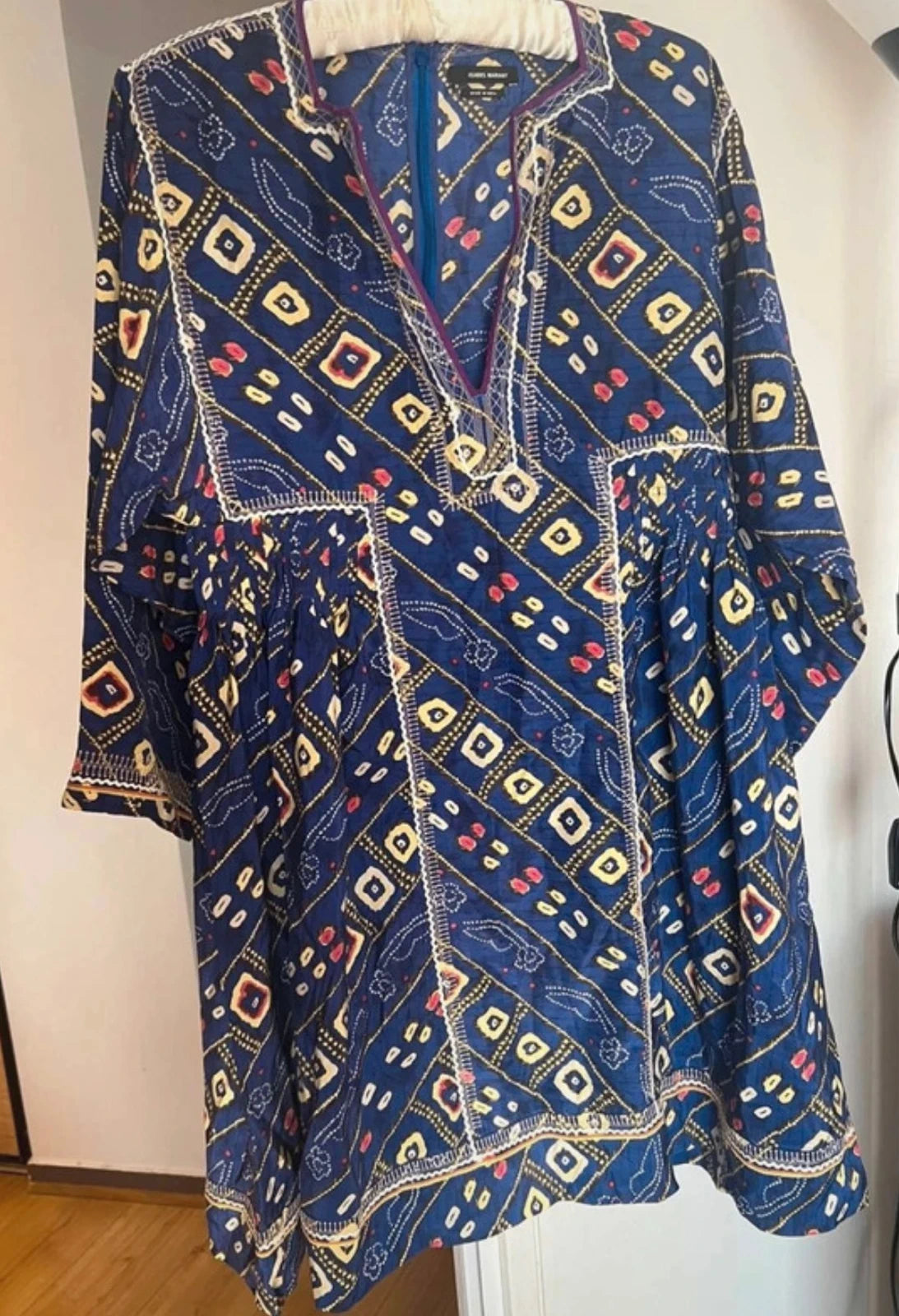 Isabel Marant multicolour silk embroidered dress
