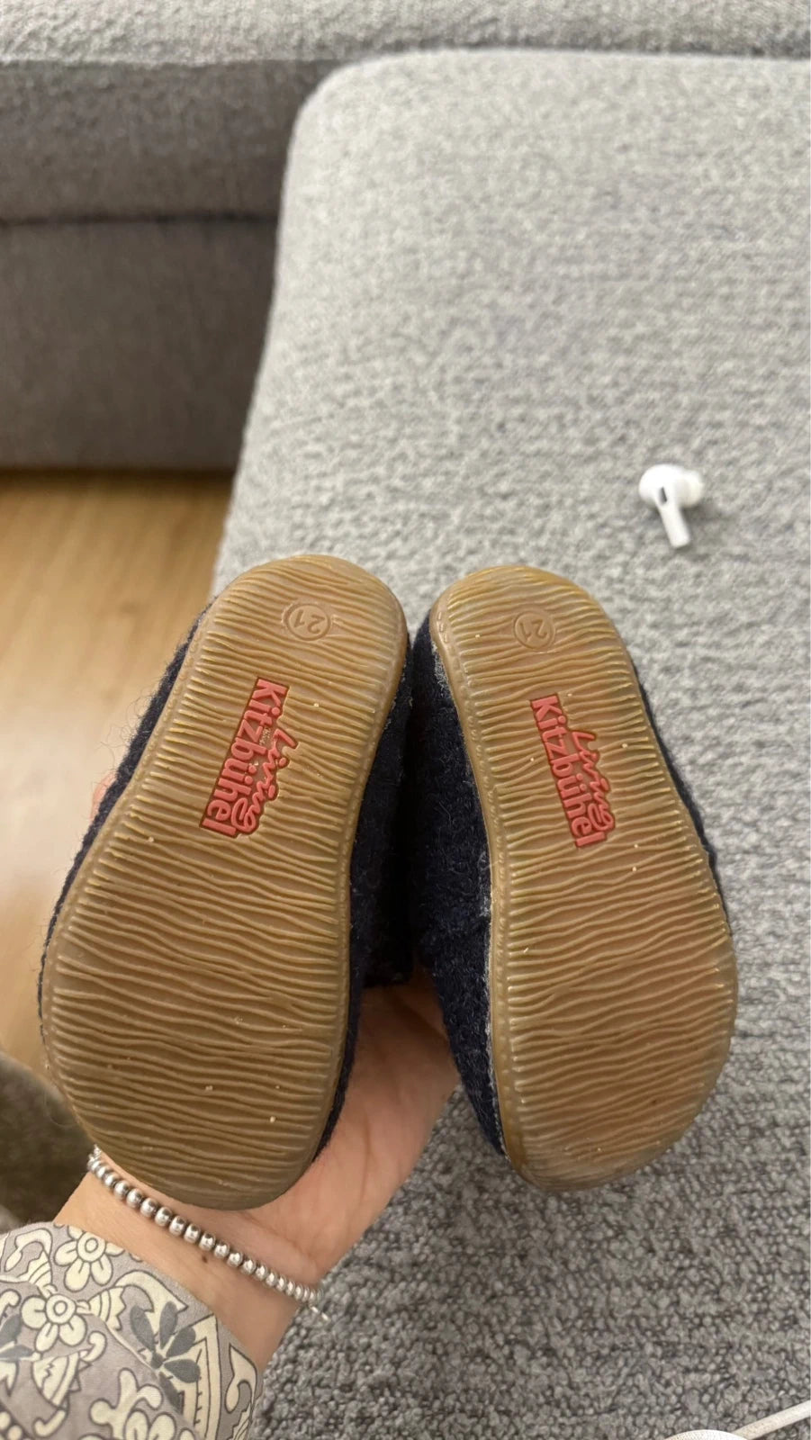 Living Kitzbühel navy wool home shoes - view 3