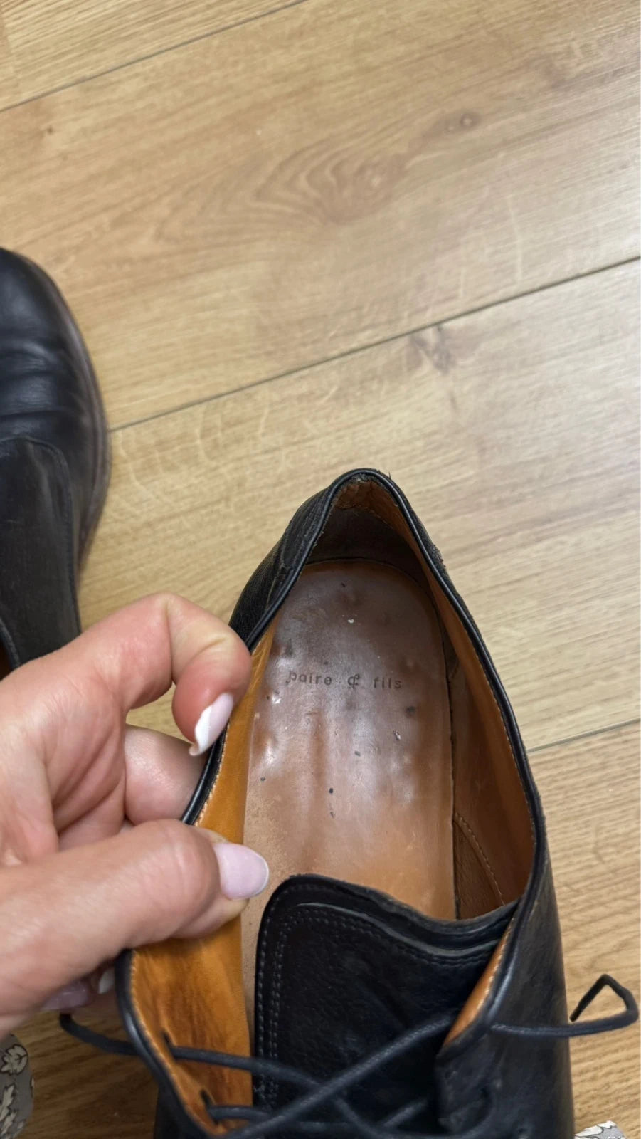 Black leather Paire & Fils derbies - view 4