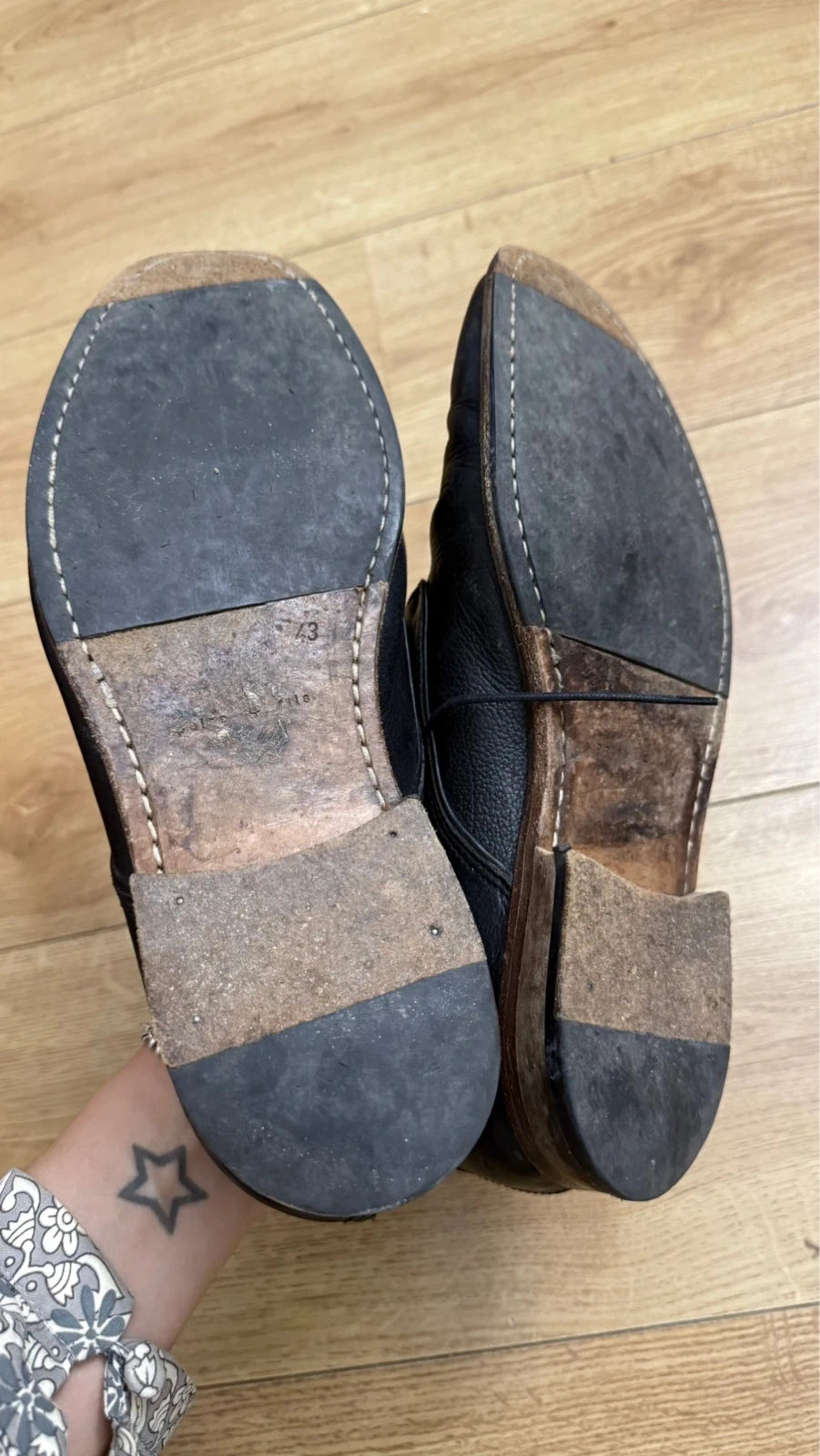 Black leather Paire & Fils derbies - view 3