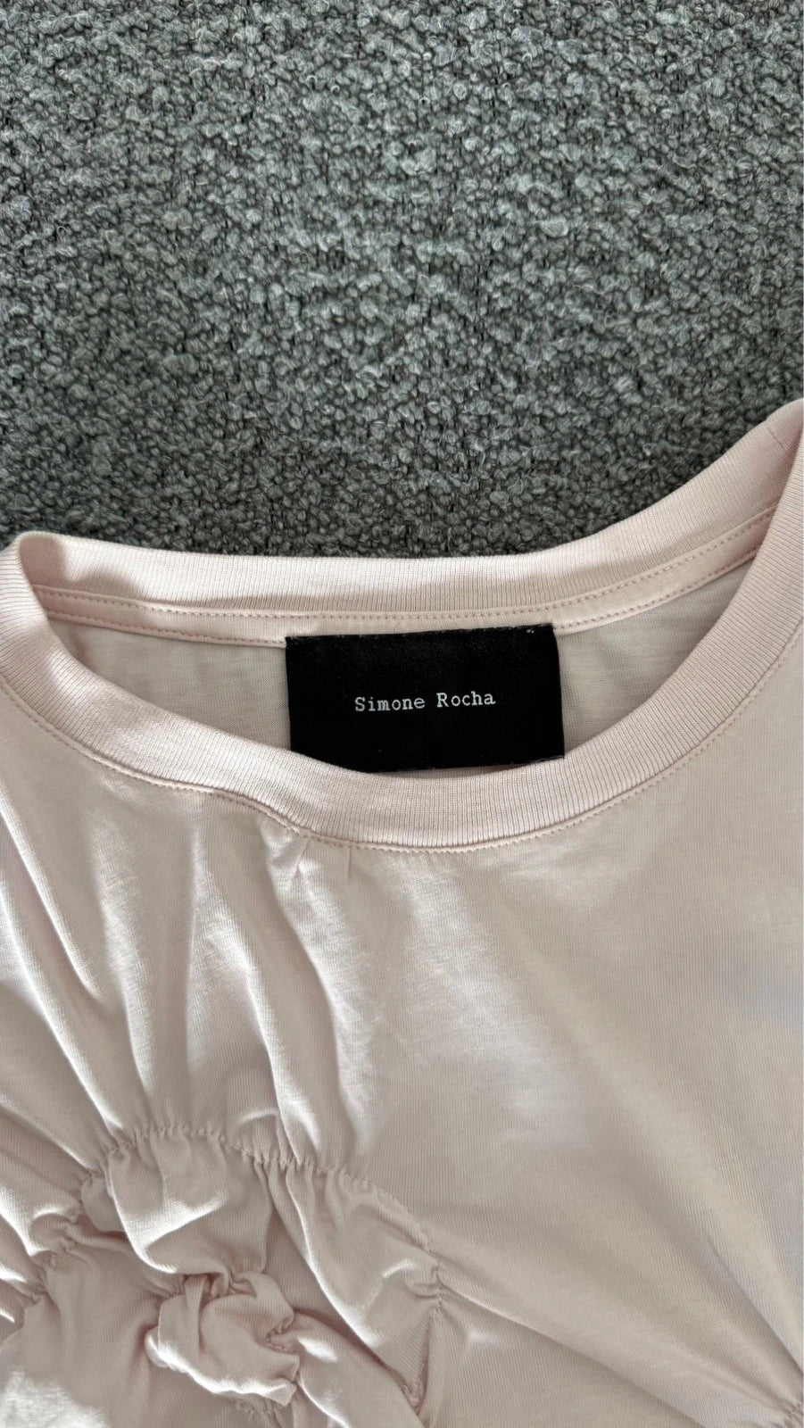 Simone Rocha pink ruched flower t-shirt - view 3