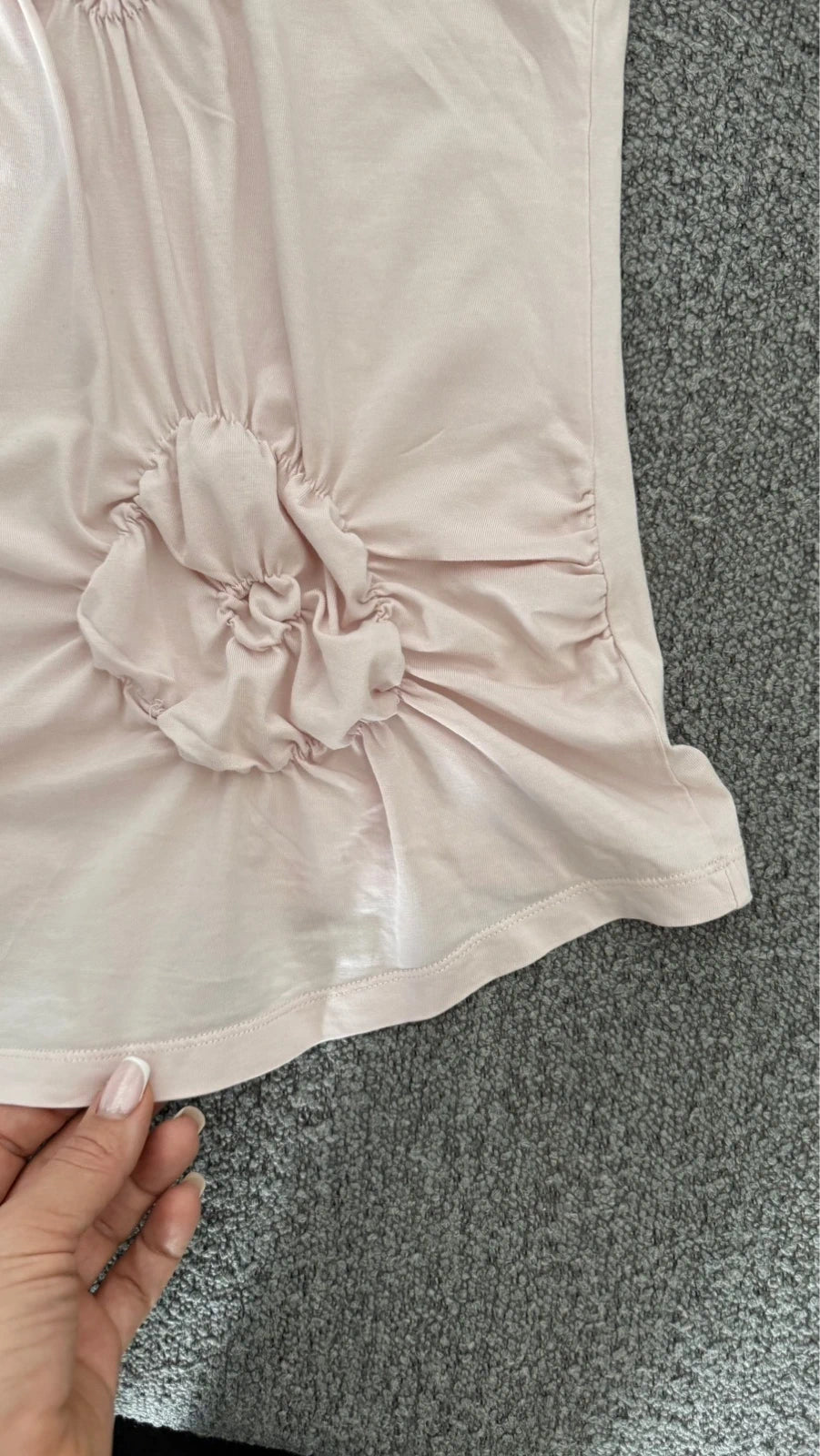 Simone Rocha pink ruched flower t-shirt - view 6
