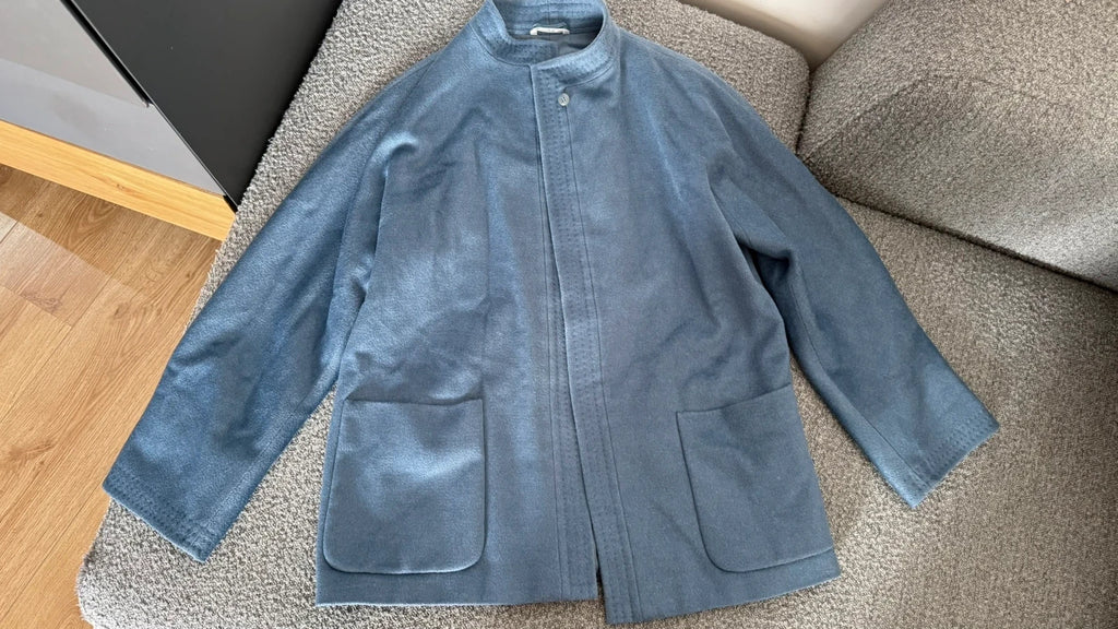 Max Mara blue wool angora cashmere blend coat - view 2