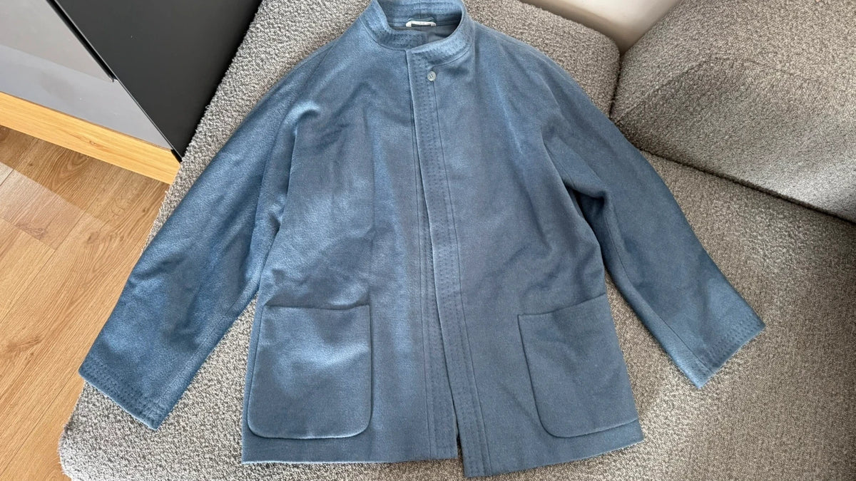 Max Mara blue wool angora cashmere blend coat - view 2