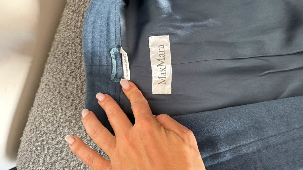 Max Mara blue wool angora cashmere blend coat - view 3